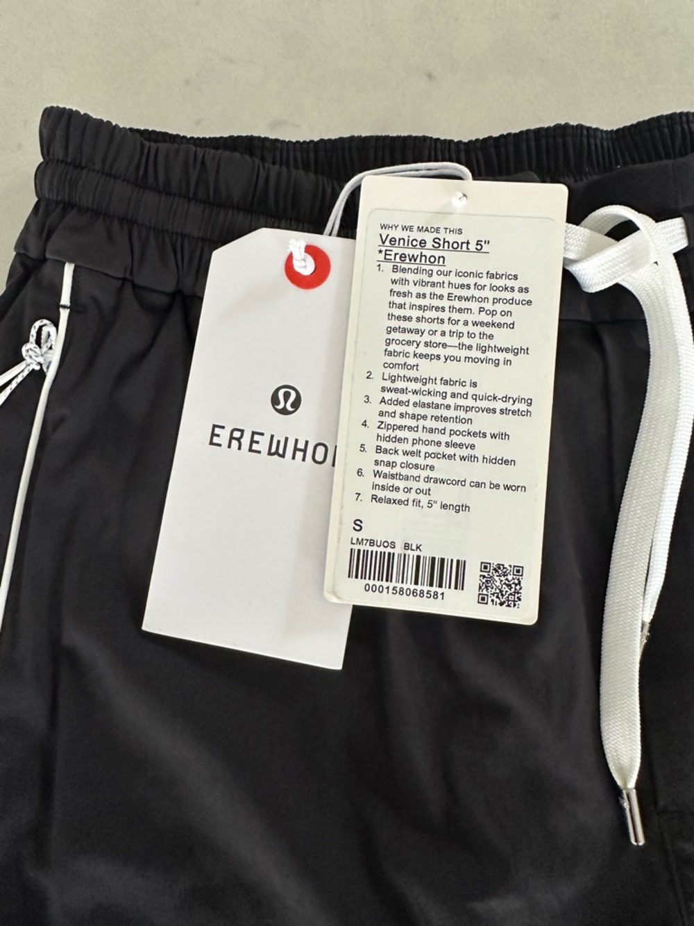 Lululemon X Erewhon Collab Venice 5" Black Short Size Small NWT - Picture 4 of 6